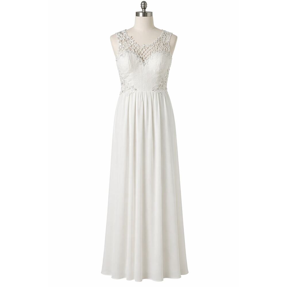 City Studio White Lace Illusion Gown | Embellished Formal Dress | NWT Size 3